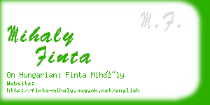 mihaly finta business card